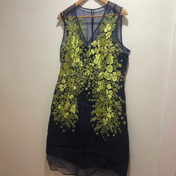 Lk Bennett Dresses Stunning Midnight Blue W Embroidered Flowers